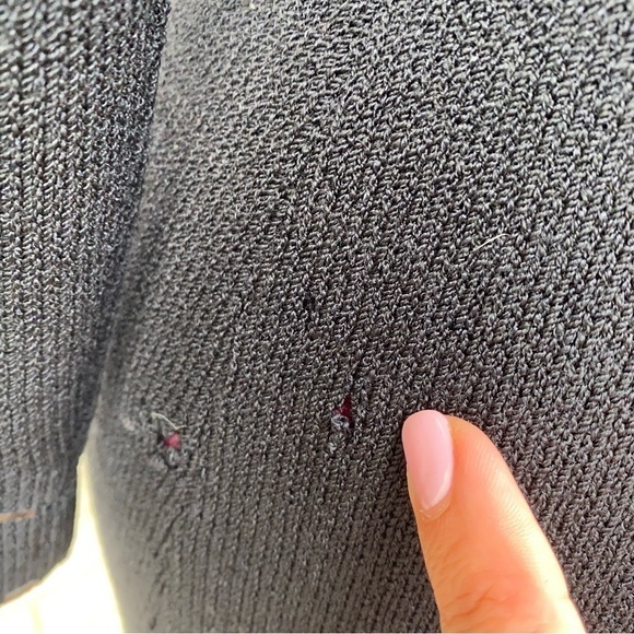 St. John Vintage Black Dress Size 2 Illusion Sparkly Snowflake Mock Turtleneck - Picture 17 of 17